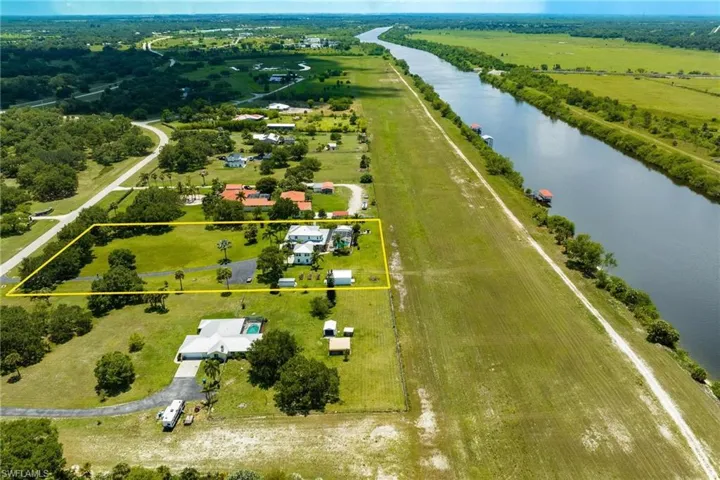 Aerical View of Home and Caloosahatchee River