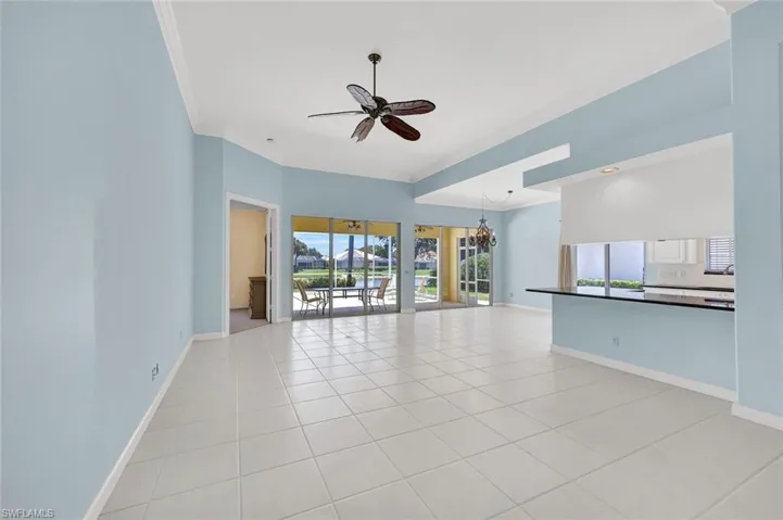 Living, dining, kitchen view