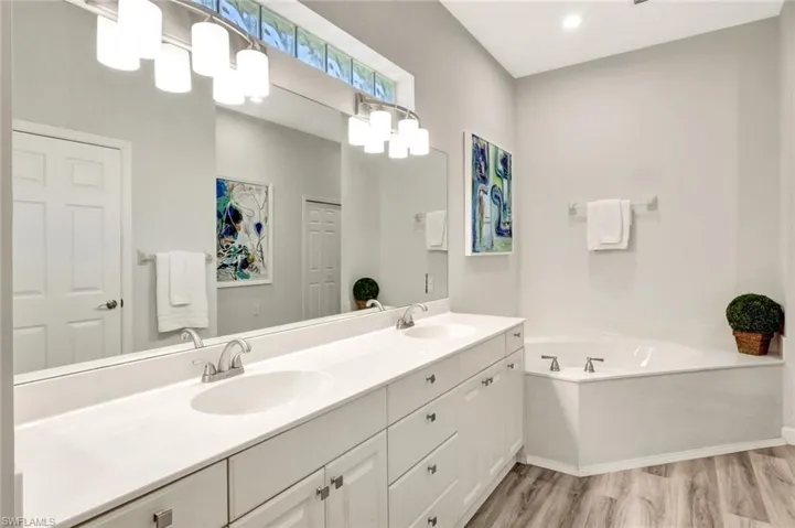 Master Bathroom with deep soaking tub and upgraded separate shower