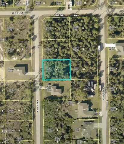 Aerial view of property's location with property boundaries highlighted
