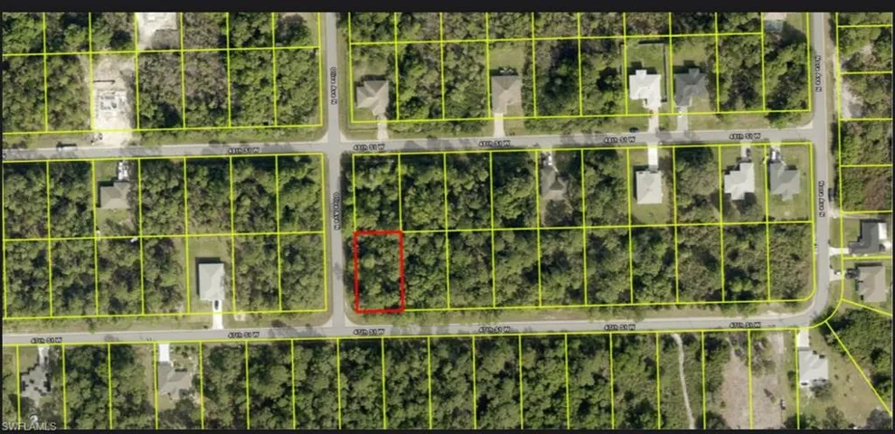 Aerial view of property's location with property boundaries highlighted