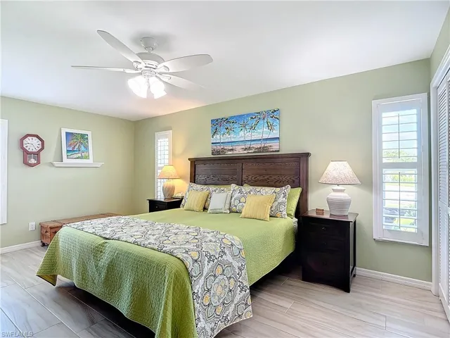Plantation shutters throughout the home.