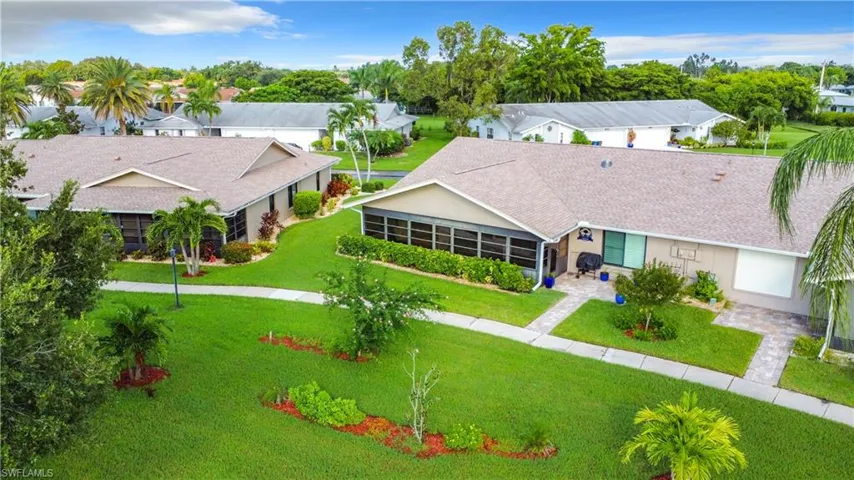 Aerial view of the back of the home.