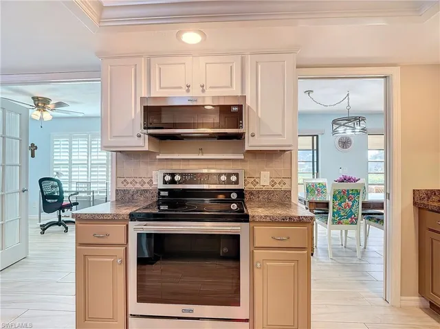 Newer stainless steel appliances.