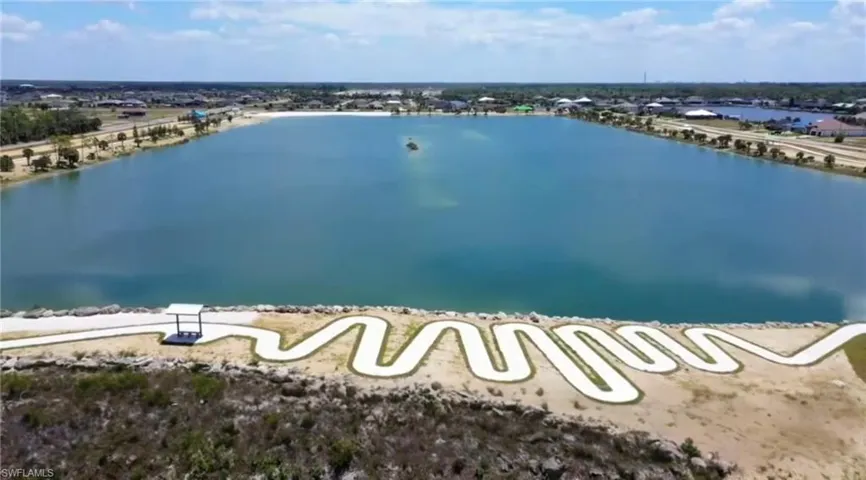Bird's eye view of a large body of water
