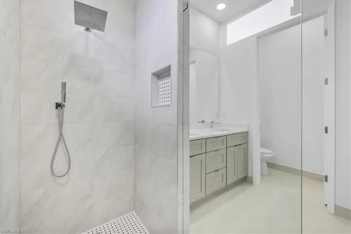 Master Bathroom with vanity and walk in shower