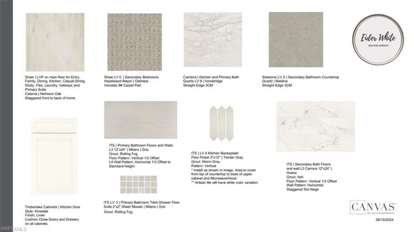 Design Selections ~ Home is under construction, selections are subject to change
