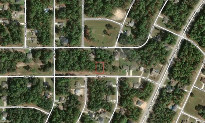 Aerial Map. Illustrating the property's location within a residential area defined by an outlined boundary