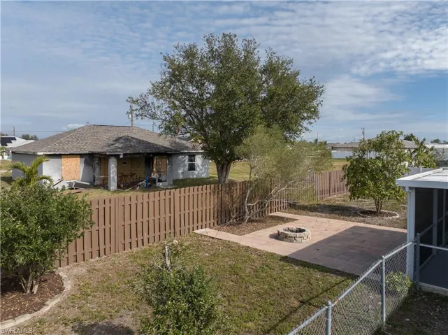 Fenced in Backyard with patio
