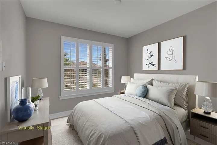 Virtually staged Bedroom