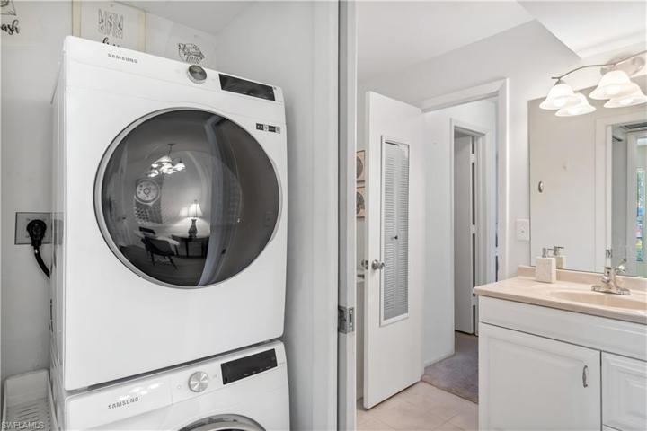 Stack washer/dryer in residence.