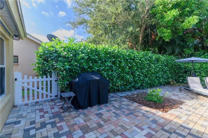 View of patio with area for grilling