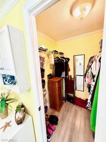 Walk in closet featuring light wood finished floors