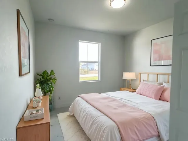 Virtually staged bedroom