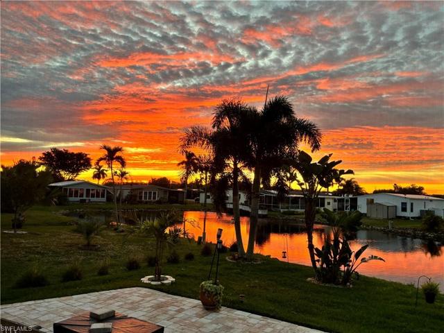 Sunrise over the lake. Rear View