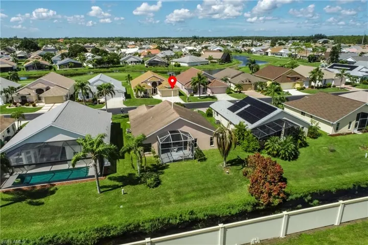 Birds eye view of property