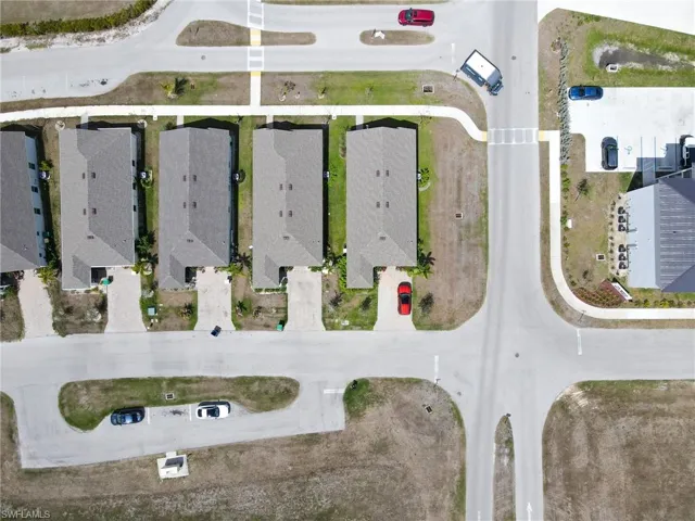 Aerial perspective of suburban area