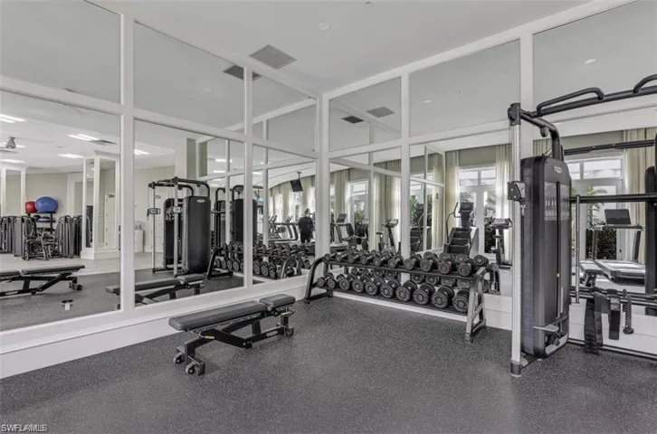 Work out in the well-equipped gym, with pool views to enhance your fitness experience.