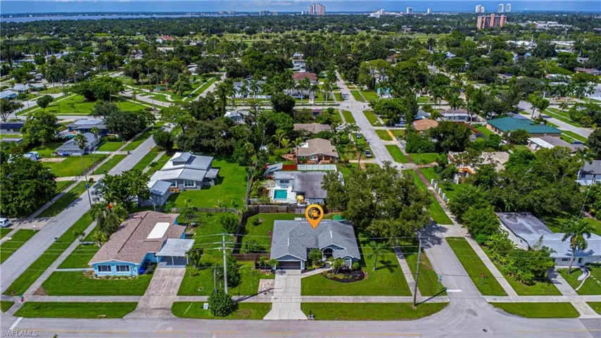 Birds eye view of property