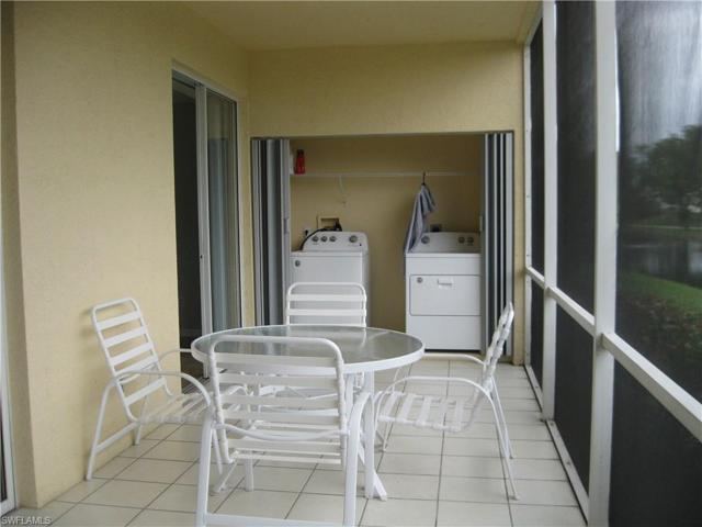 Long lanai with washer and dryer conveniently behind bifold doors.