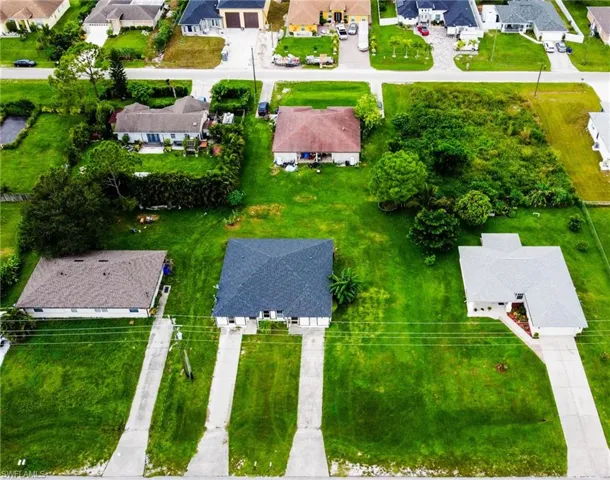 Aerial view of residential area