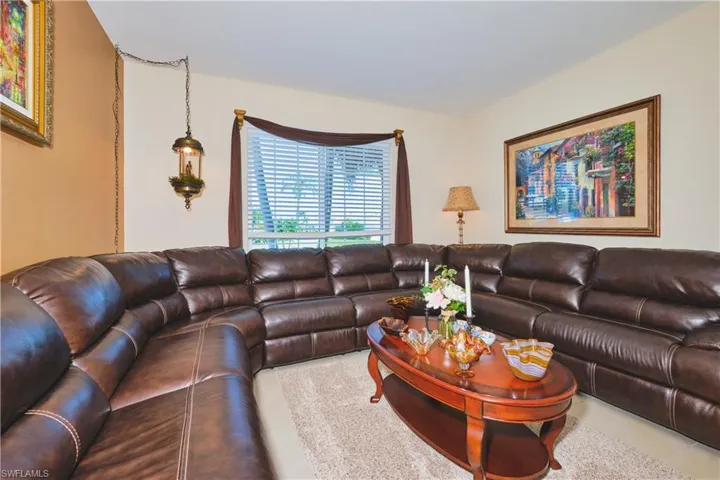 Living room with tile patterned floors