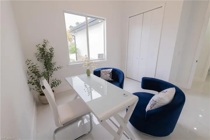 Home office with baseboards