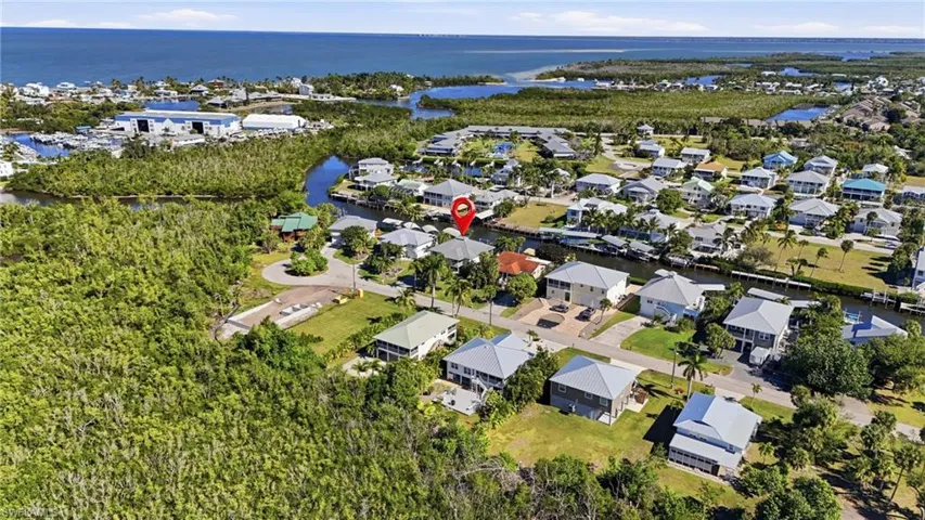 Aerial view of the proximity to open water