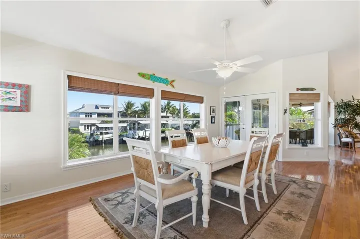 Water views from the dining room
