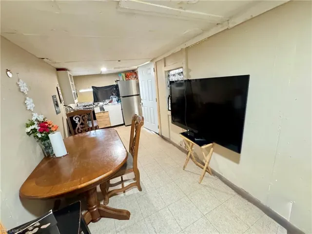 Dining room featuring light floors