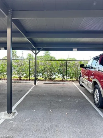View of covered parking lot