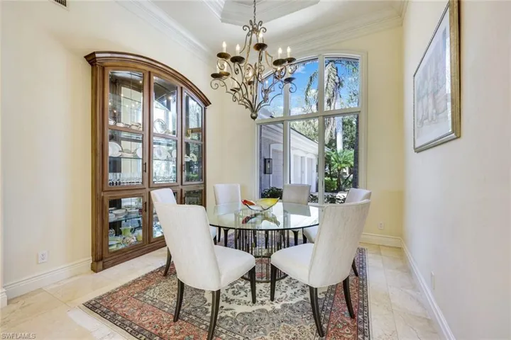 Dining Room w/ Custom Wood Display Cabinet Inset