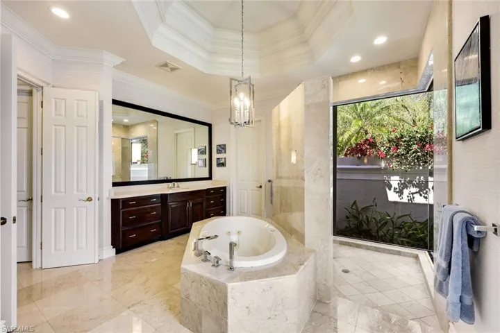 Walk-In Shower Overlooking Privacy Garden