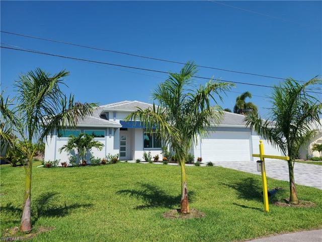 Lush tropical landscaping with royal palm trees