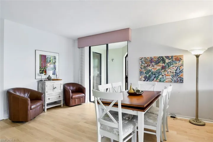 Dining room featuring light wood finished floors