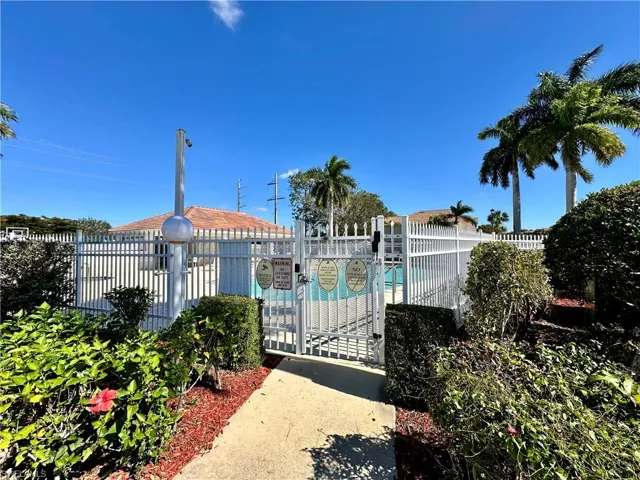 View of pool with a gate