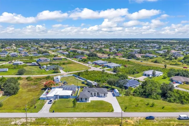 Aerial view of residential area
