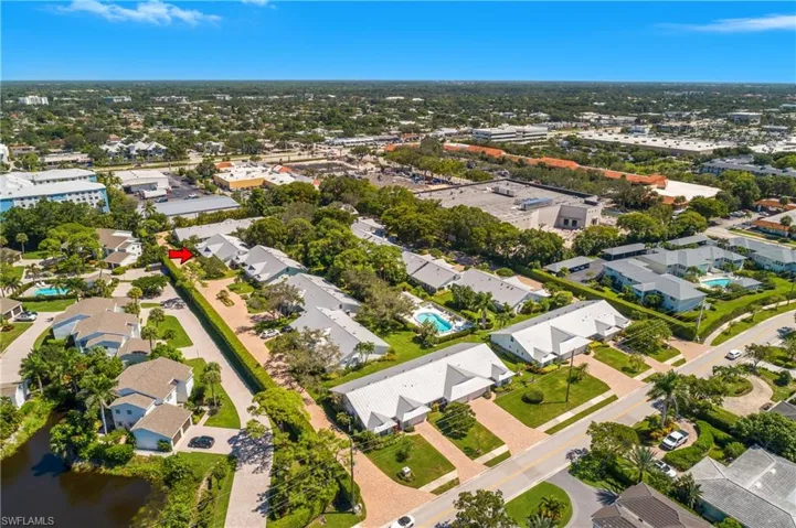 Aerial perspective of suburban area