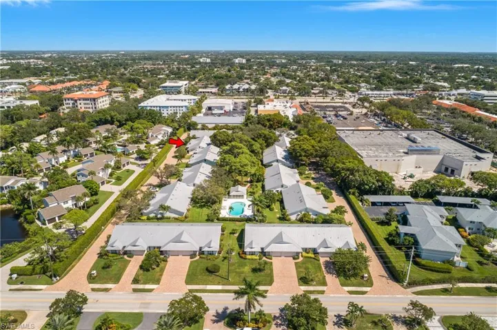 Aerial view of residential area