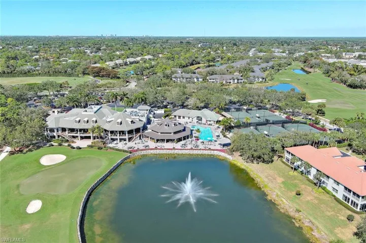 Clubhouse lake aerial view