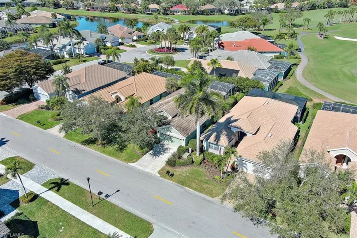 Aerial view of residential frontal street