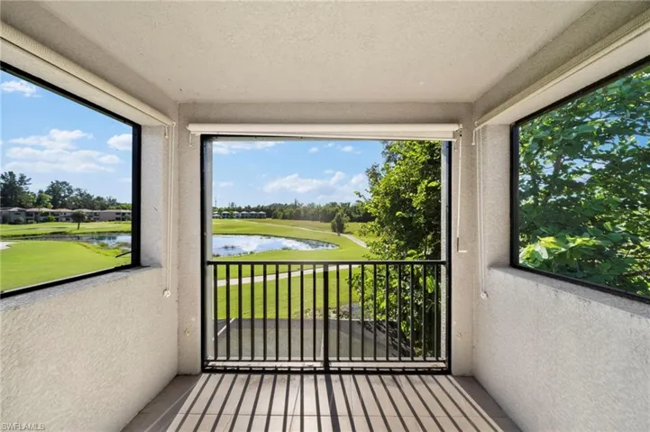 Balcony with a water view