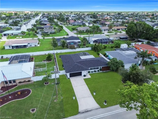 Aerial view of residential area