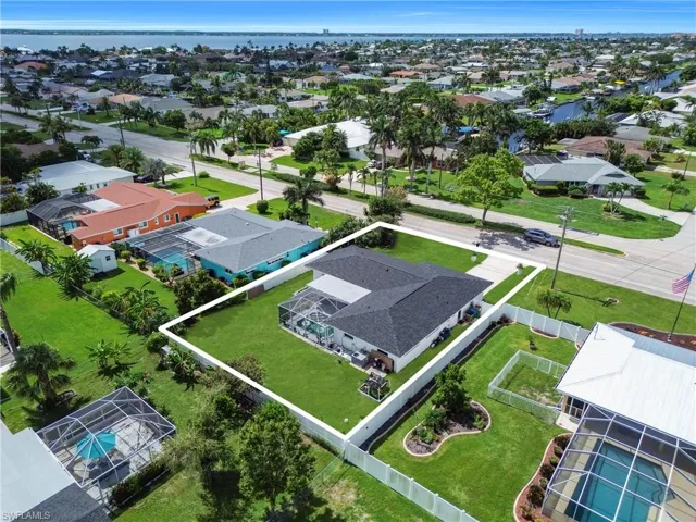 Aerial view of residential area