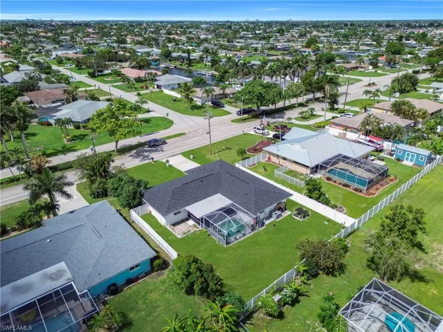 Aerial view of residential area