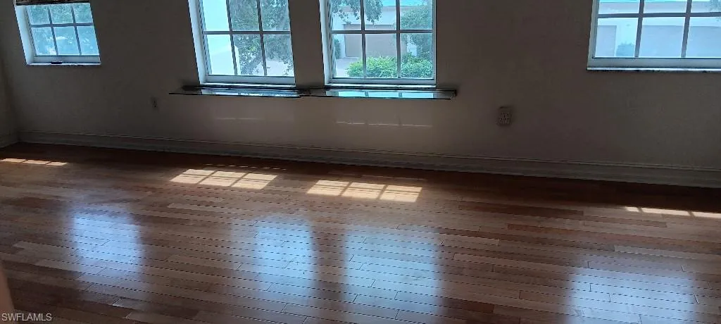 Unfurnished room featuring a wealth of natural light and hardwood / wood-style flooring