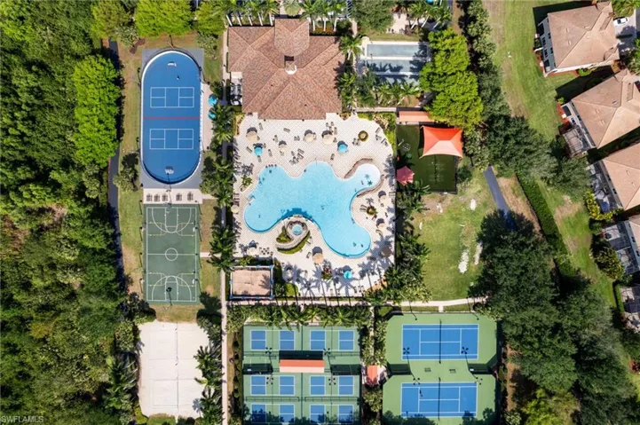 Bella Terra is a GATED COMMUNITY WITH LOW HOA FEES AND RESORT-STYLE AMENITIES, including a grand clubhouse, 24-hour fitness center, resort-style pool and spa, tennis courts, pickleball, bocce ball, sand volleyball, children’s play areas, a butterfly garden, and an active social calendar.