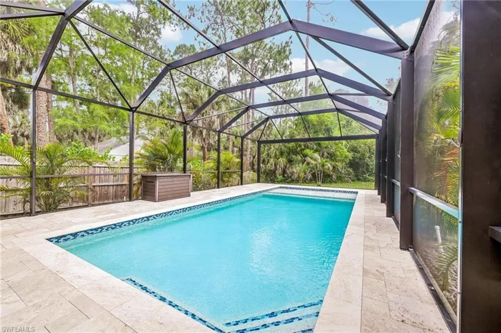 Heated saltwater pool with sun shelf