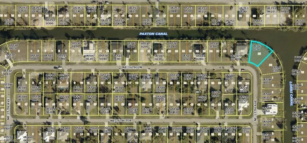 Aerial map of property and surrounding area