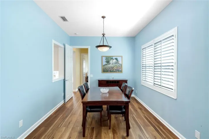 Dining room with wood finished floors